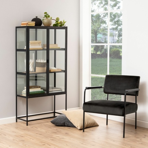 Seaford-2-Glass-Door-Display-Cabinet-Oak5.jpg IW Furniture | Free Delivery