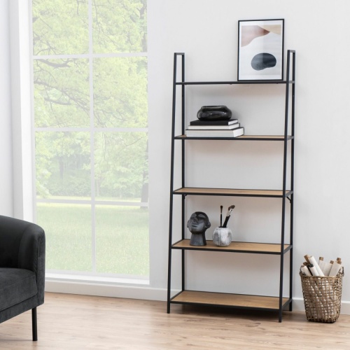 Seaford-Ladder-Bookcase-5-Oak-Shelves4.jpg IW Furniture | Free Delivery