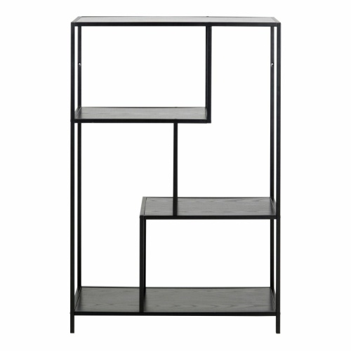 Seaford-Metal-Asymmetrical-Bookcase-Black1.jpg IW Furniture | Free Delivery