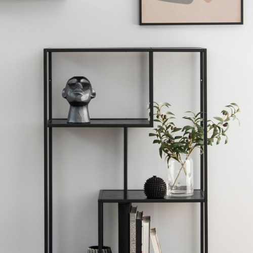 Seaford-Metal-Asymmetrical-Bookcase-Black3.jpg IW Furniture | Free Delivery