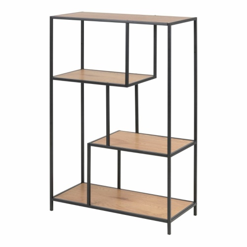 Seaford-Metal-Asymmetrical-Bookcase-Oak1.jpg IW Furniture | Free Delivery