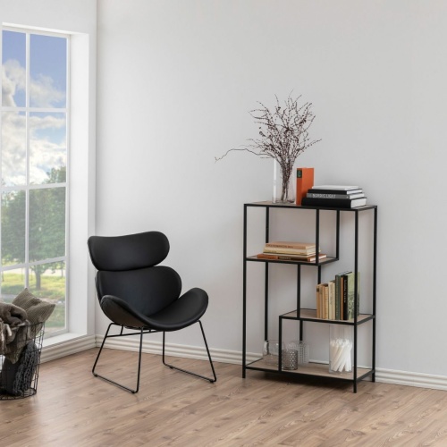 Seaford-Metal-Asymmetrical-Bookcase-Oak3.jpg IW Furniture | Free Delivery