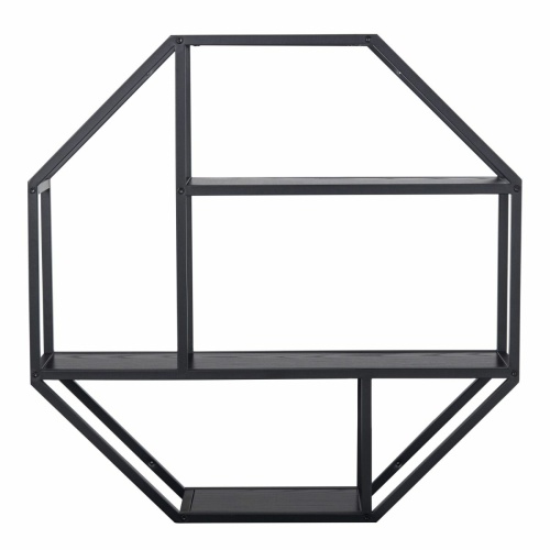 Seaford-Octagonal-Metal-Wall-Shelf-Black1.jpg IW Furniture | Free Delivery
