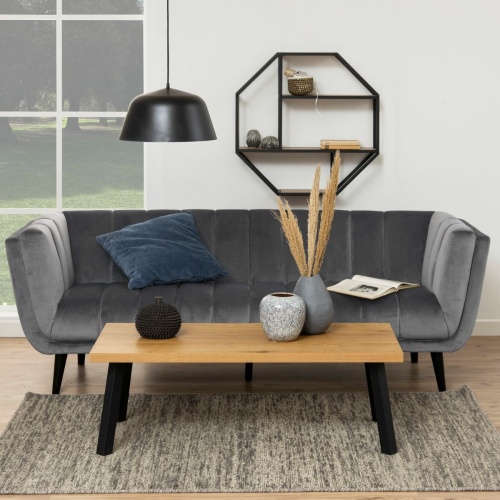 Seaford-Octagonal-Metal-Wall-Shelf-Oak2.jpg IW Furniture | Free Delivery