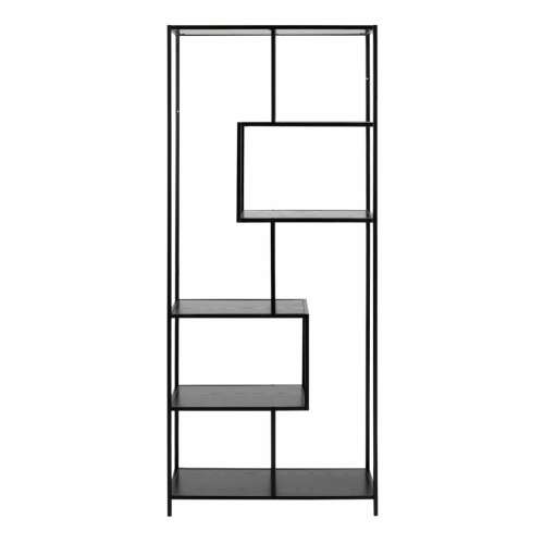 Seaford-Tall-Black-Bookcase-5-Black-Shelves1.jpg IW Furniture | Free Delivery