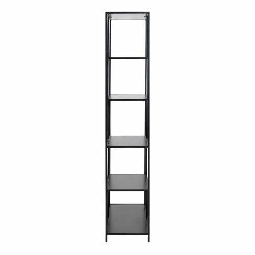 Seaford-Tall-Black-Bookcase-5-Black-Shelves2.jpg IW Furniture | Free Delivery