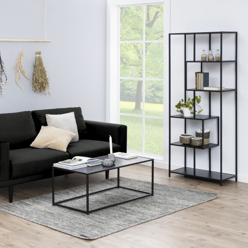 Seaford-Tall-Black-Bookcase-5-Black-Shelves4.jpg IW Furniture | Free Delivery
