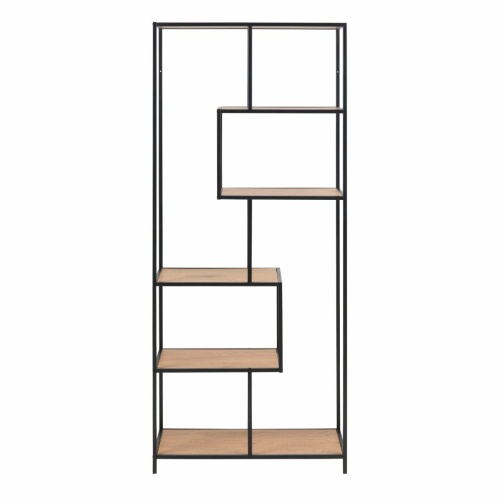 Seaford-Tall-Bookcase-5-Oak-Shelves1.jpg IW Furniture | Free Delivery