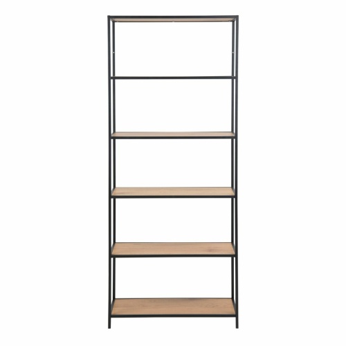 Seaford-Tall-Bookcase-5-Shelves-Oak1.jpg IW Furniture | Free Delivery