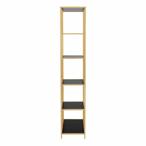 Seaford-Tall-Gold-Bookcase-5-Black-Shelves2.jpg IW Furniture | Free Delivery