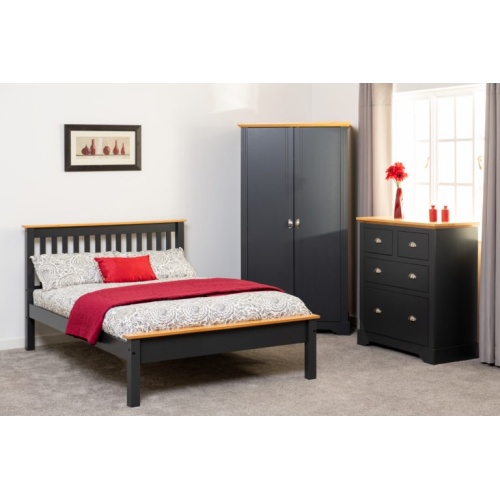 Monaco 4' Bed Low Foot End Dark Grey Oak Effect