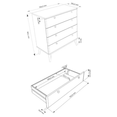 Augusta Curve 4 Drawer Chest - Image 4