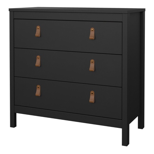 Barcelona Chest 3 Drawers in Black - Image 3