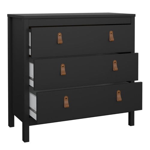 Barcelona Chest 3 Drawers in Black - Image 4