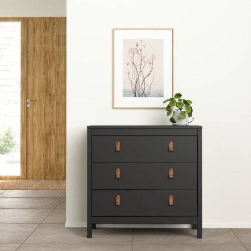 Barcelona Chest 3 Drawers in Black - Image 5