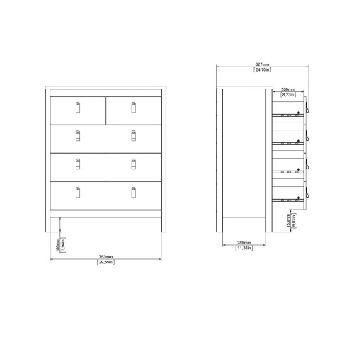 Barcelona Chest 3x2 Drawers White - Image 7