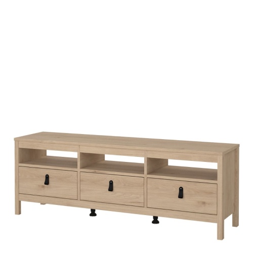 Barcelona Tv Unit 3 Drawers Oak - Image 3