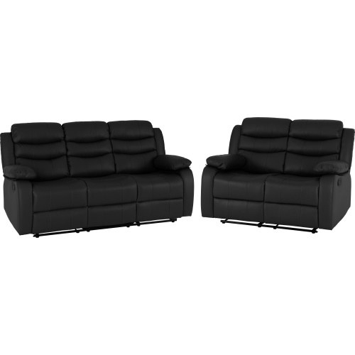 Black 3x2 Recliner Suite