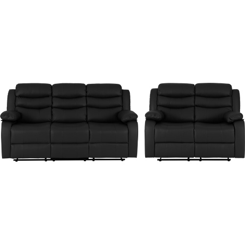 Black 3x2 Recliner Suite