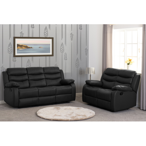 Black 3x2 Recliner Suite