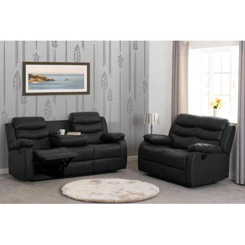 Black 3x2 Recliner Suite