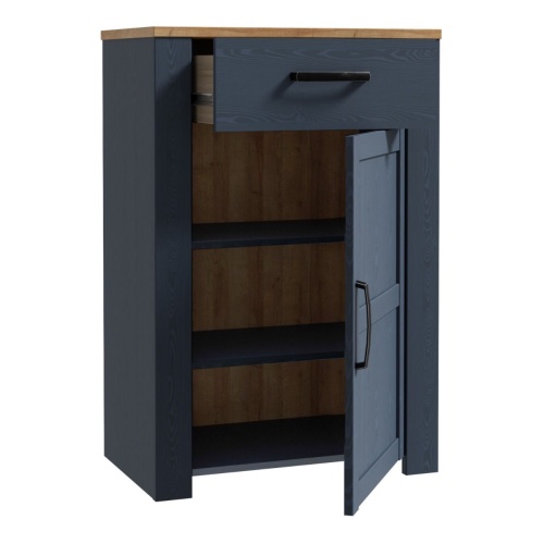 Boho 1 Door 1 Drawer Shoe Cabinet Navy - Image 4