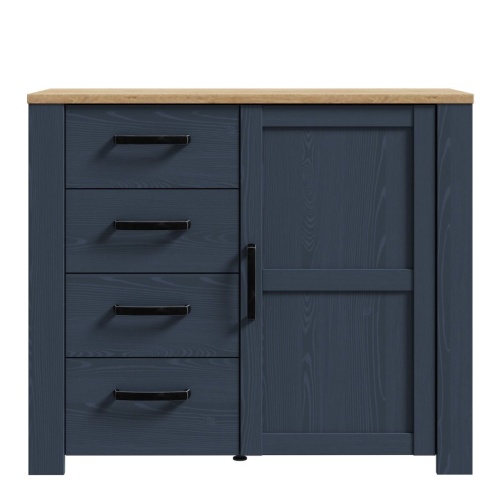 Boho 1 Door 4 Drawer Chest Navy - Image 3