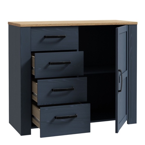 Boho 1 Door 4 Drawer Chest Navy - Image 4