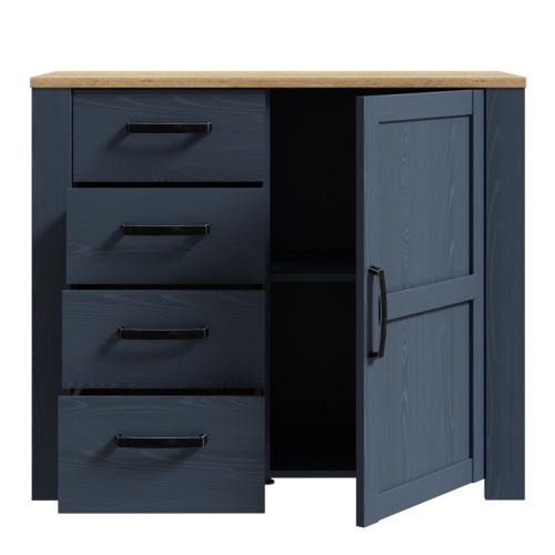 Boho 1 Door 4 Drawer Chest Navy - Image 5