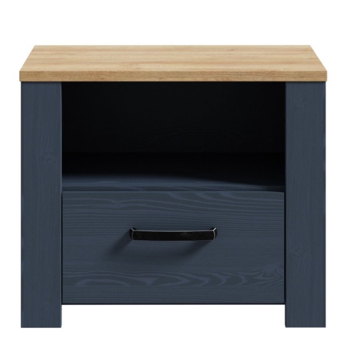 Boho 1 Drawer Bedside Navy - Image 3