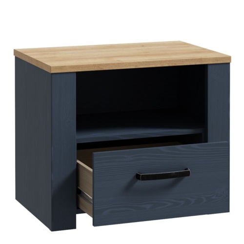 Boho 1 Drawer Bedside Navy - Image 4