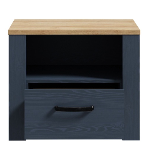 Boho 1 Drawer Bedside Navy - Image 5