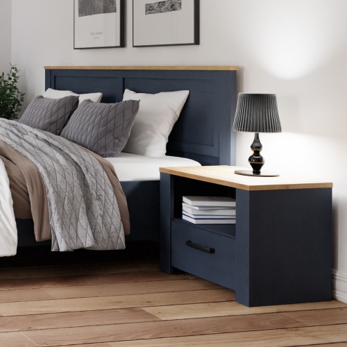 Boho 1 Drawer Bedside Navy - Image 6