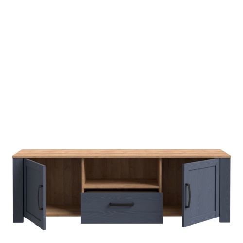 Boho 2 Door 1 Drawer TV Unit Navy - Image 5