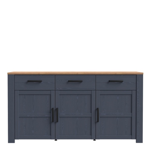 Boho 3 Door 3 Drawer Sideboard Navy - Image 3