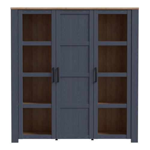 Boho 3 Door Large Display Cabinet Navy - Image 3