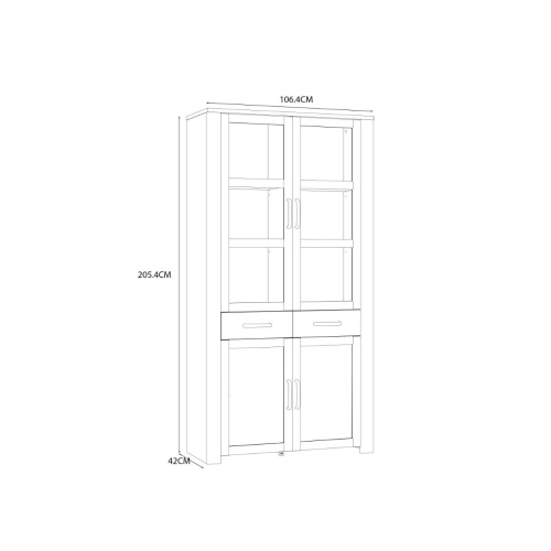 Boho LED Display Cabinet 4 Door Navy - Image 6