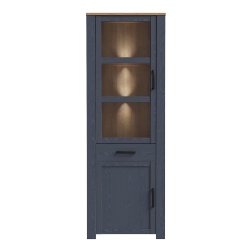 Boho LED Narrow Display Cabinet Navy - Image 3