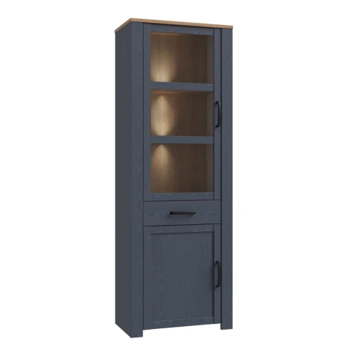 Boho-LED-Narrow-Display-Cabinet-Navy.jpg IW Furniture | Free Delivery