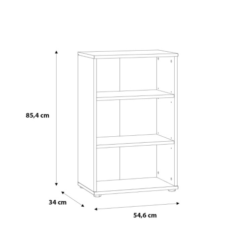 Essential Low Narrow 2 Shelf Bookcase in Vintage Oak - Image 5