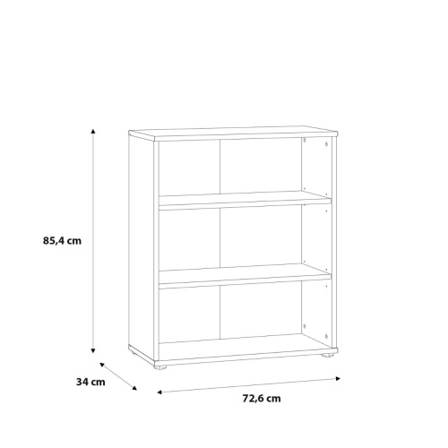 Essential Low Wide 2 Shelf Bookcase in Vintage Oak - Image 5