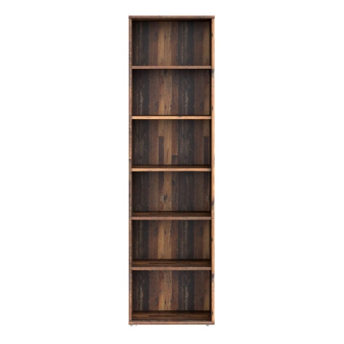 Essential Narrow 5 Shelf Bookcase in Vintage Oak - Image 3