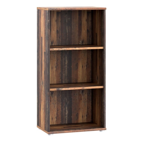 Essential Tall Narrow 2 Shelf Bookcase in Vintage Oak - Image 3