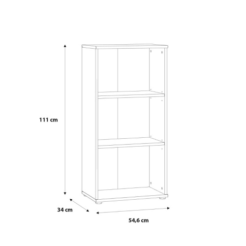 Essential Tall Narrow 2 Shelf Bookcase in Vintage Oak - Image 5