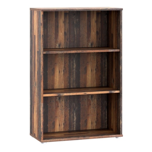 Essential Tall Wide 2 Shelf Bookcase in Vintage Oak - Image 3