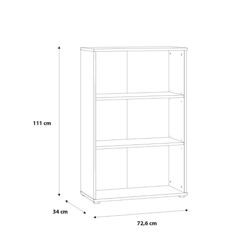 Essential Tall Wide 2 Shelf Bookcase in Vintage Oak - Image 5