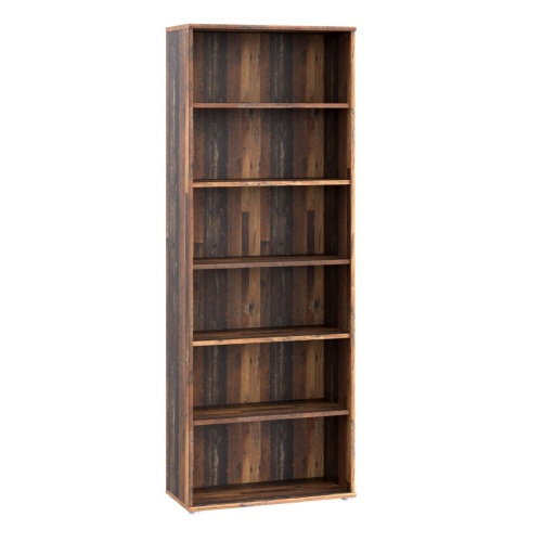 Essential Wide 5 Shelf Bookcase in Vintage Oak - Image 4