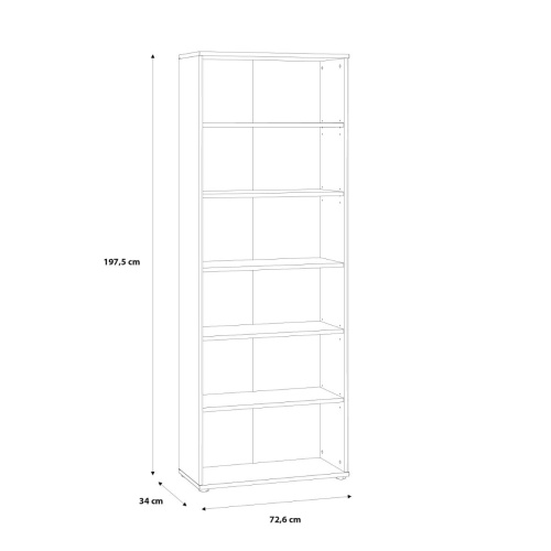 Essential Wide 5 Shelf Bookcase in Vintage Oak - Image 5