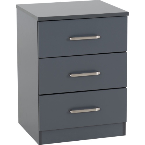 Dakota 3 Drawer Bedside DG