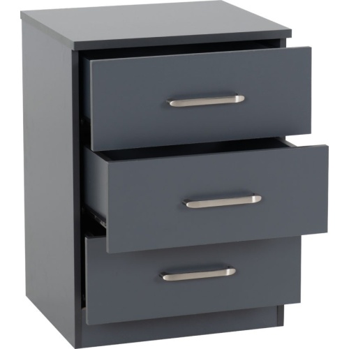 Dakota 3 Drawer Bedside DG